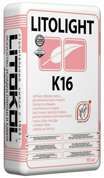 Клей цементный С2 TE S1 LITOLIGHT K16  Клей цементный С2 TE S1 LITOLIGHT K16