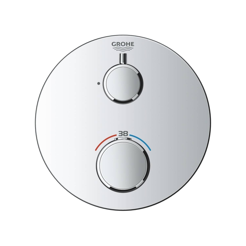 24076000 Grohtherm Термостат для душа с переключателем на 2 положения ванна-душ, круглая розетка, хром 24076000 Grohtherm Термостат для душа с переключателем на 2 положения ванна-душ, круглая розетка, хром
