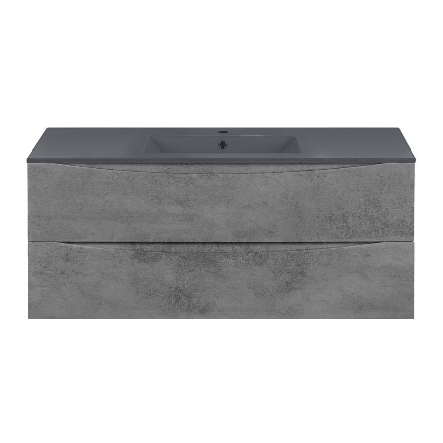 База под керамическую раковину Mia 1200 подвесная, 2 выкатных ящика soft close, Beton База под керамическую раковину Mia 1200 подвесная, 2 выкатных ящика soft close, Beton