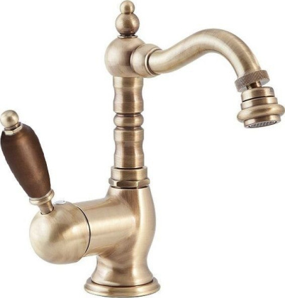 ELITE-BSM2-03/24-M Смеситель для биде однорычажный c донным клапаном, исполнение золото, ручка золото