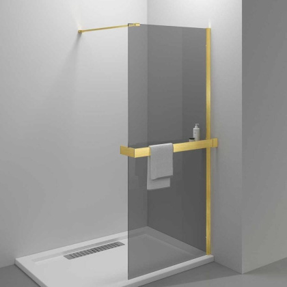 Душевая перегородка Walk-In HR VSW-4HR100CGG, 1000*2000, брашированное золото, стекло тонированное