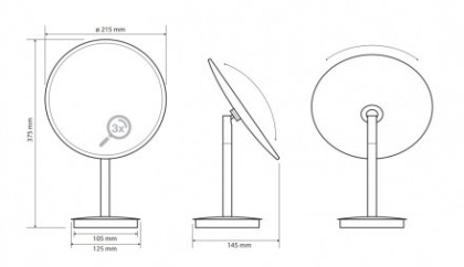 Косметическое зеркало, отдельностоящиe