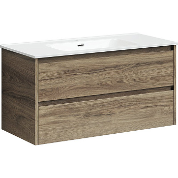 Тумба подвесная SANCOS Libra 990х450х500, c двумя ящиками оснащенными доводчиками, дуб чарльстон, арт. LB100ECH