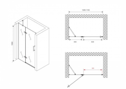 Душевая дверь ABBER Zart AG08110 Душевая дверь ABBER Zart AG08110