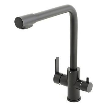 Смеситель для кухни Orange Steel M99-008b с каналом питьевой воды, матовый черный