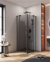 SLIDER-A-2-100/110-GRIGIO-GM Душевой уголок, Условный размер, мм:(1000-1100)x(1000-1100)x1950 Габариты с диапазоном регулировок, мм:(1000-1100)x(1000-1100)x1950 