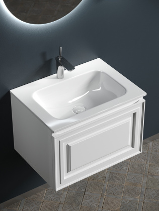 Тумба подвесная SANCOS Very 590х445х406, c одним  ящиком оснащенным доводчиками, Bianco , арт.VR60W Тумба подвесная SANCOS Very 590х445х406, c одним  ящиком оснащенным доводчиками, Bianco , арт.VR60W