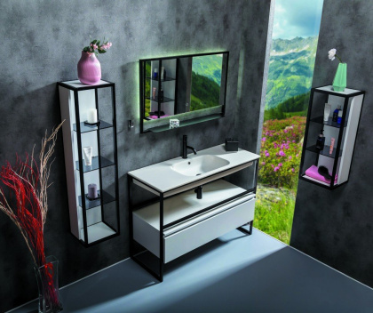 Столешница моноблок Vallessi 120 глянец белая керамика