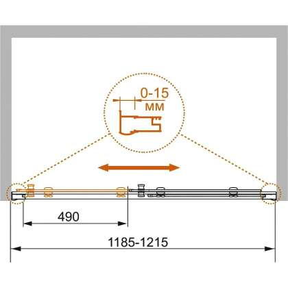 PRATICO-BF-1-120-C-Cr Душевая дверь PRATICO-BF-1-120-C-Cr Душевая дверь