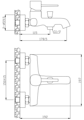 Смеситель для ванны/душа Orange Karl M05-100cr Смеситель для ванны/душа Orange Karl M05-100cr