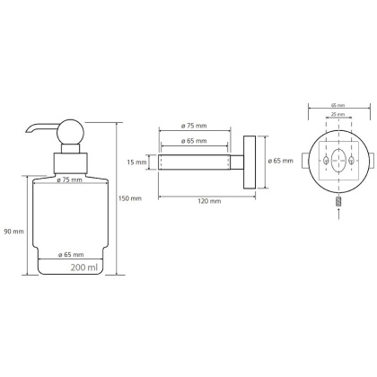 Настенный дозатор для жидкого мыла (стекло) вариант MINI 144309102