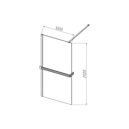 Душевая перегородка Walk-In HR VSW-4HR100CGG, 1000*2000, брашированное золото, стекло тонированное
