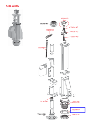 Прокладка 80 × 60 × 6 (сливной механизмy A04, A2000, A05)