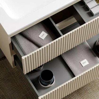 Тумба подвесная SANCOS Snob R 590х445х500, c двумя ящиками оснащенными доводчиками, Beige Soft , арт.SNR60CE Тумба подвесная SANCOS Snob R 590х445х500, c двумя ящиками оснащенными доводчиками, Beige Soft , арт.SNR60CE