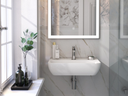 Раковина PLAZA накладная 55, белая глянцевая