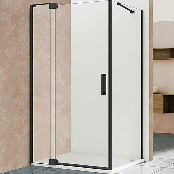 Душевой уголок Extra VSR-1E111290CLB, 1100/1200*900, черный, стекло прозрачное