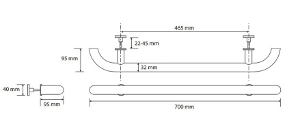 Дверная ручка Bemeta Help 301553010 Черная матовая, 700 мм