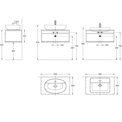Металлическая структура PLAZA Next подвесная 80, черная матовая PL.N.80.02\BLK.M