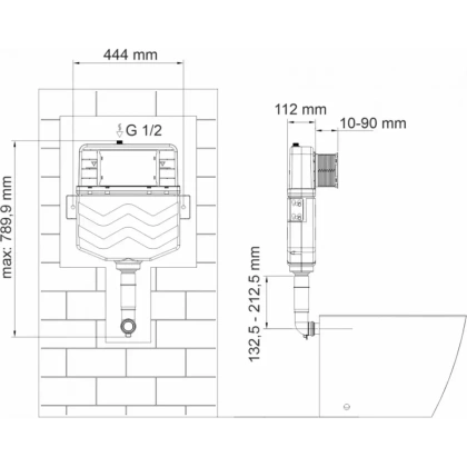 Aller 10TLT.031.ME.MG04 Встраиваемый смывной бачок