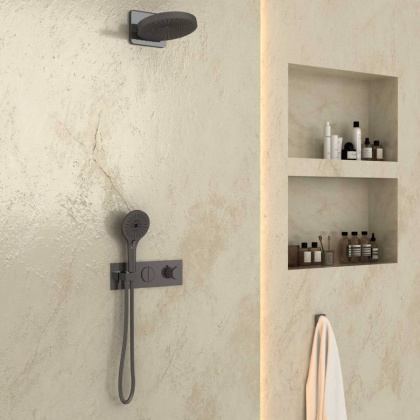 Душевой комплект VSFW-422TI1GM встраиваемый, вороненая сталь