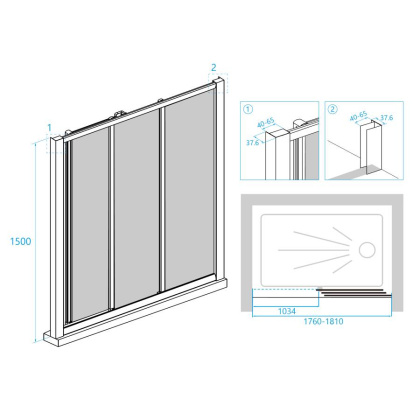 Шторка на ванну RGW Screens SC-41 180x150 04114118-11 профиль Хром стекло прозрачное