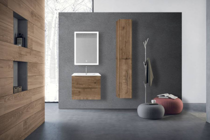 База под керамическую раковину Mia 600 подвесная, 2 выкатных ящика soft close, V.Oak База под керамическую раковину Mia 600 подвесная, 2 выкатных ящика soft close, V.Oak