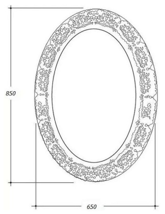 Зеркало овальное, антик, 85х65 (полиуретан) поталь 511-P Boheme