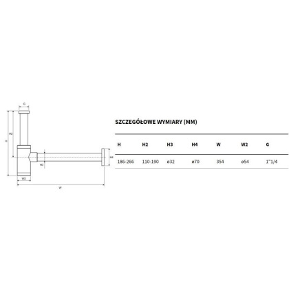 Сифон для умывальника декоративный EXCELLENT INEX.2018GL (золото)