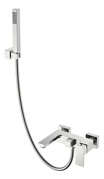 Смеситель для ванны с душем Qubic Brushed Nickel Смеситель для ванны с душем Qubic Brushed Nickel