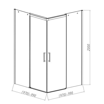Душевой уголок Dice VSS-4D100CL, 1000*1000, хром, стекло прозрачное