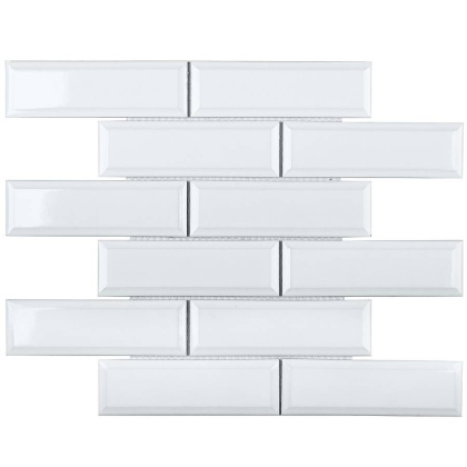 Керамическая мозаика, Metro White Glossy 45х145, Brick & Metro