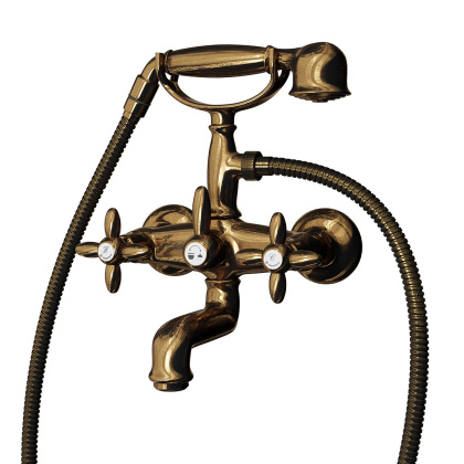 Смеситель для ванны MUSE настенный с переключателем, потертая бронза