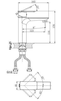 Смеситель для умывальника RUSH Bruny (BR4335-12) Смеситель для умывальника RUSH Bruny (BR4335-12)