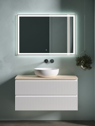 Тумба подвесная SANCOS Snob R 995х445х500, c двумя ящиками оснащенными доводчиками, Bianco, арт.SNR100W Тумба подвесная SANCOS Snob R 995х445х500, c двумя ящиками оснащенными доводчиками, Bianco, арт.SNR100W
