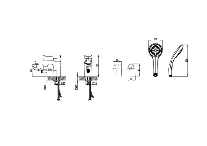 Смеситель Lemark Status LM4415C на борт ванны Смеситель Lemark Status LM4415C на борт ванны