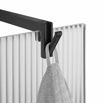 Душевая перегородка CRISTALLO с рифленым стеклом, 100х210, матовый черный