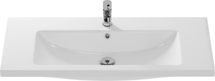 Прямоугольная мебельная раковина COMO с отверстием под смеситель, размером 100 см.