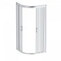 W90G-401-080WT Gem душевое ограждение 80х80, стекло прозрачное, профиль матовое серебро, без поддона