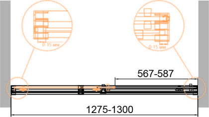 DUET SOFT-M-BF-1-130-C-Cr Душевая дверь с доводчиками