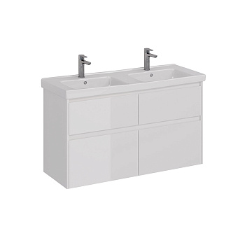 Тумба Lemark COMBI 125см под 2 раковины, подвесная/напольная,4 ящика, цвет корпуса, фасада: Белый глянец Тумба Lemark COMBI 125см под 2 раковины, подвесная/напольная,4 ящика, цвет корпуса, фасада: Белый глянец