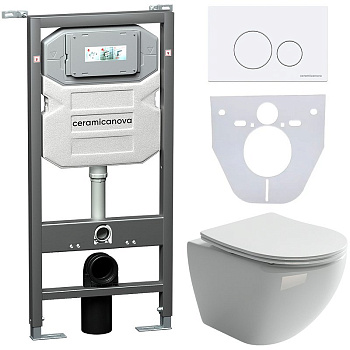 Сет 4 в 1 Инсталляция с кнопкой+унитаз+шумоизоляция