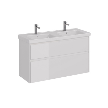Тумба Lemark COMBI 125см под 2 раковины, подвесная/напольная,4 ящика, цвет корпуса, фасада: Белый глянец Тумба Lemark COMBI 125см под 2 раковины, подвесная/напольная,4 ящика, цвет корпуса, фасада: Белый глянец