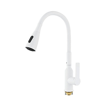 Смеситель для кухни латунь, белый S843C-1