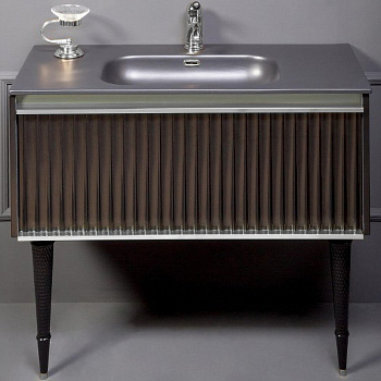 Тумба Canale 100 черная + Хром_Комплект 843-100-BCR Boheme