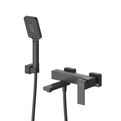 SLIDER-VD-GM Смеситель для ванны и душа однорычажный в комплекте с ручным душем, шлангом и держателем, оружейная сталь SLIDER-VD-GM Смеситель для ванны и душа однорычажный в комплекте с ручным душем, шлангом и держателем, оружейная сталь