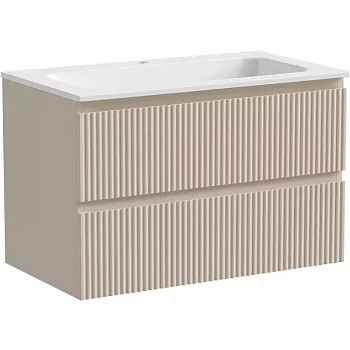 Тумба подвесная SANCOS Snob R 790х445х500, c двумя ящиками оснащенными доводчиками, Beige Soft , арт.SNR80CE Тумба подвесная SANCOS Snob R 790х445х500, c двумя ящиками оснащенными доводчиками, Beige Soft , арт.SNR80CE