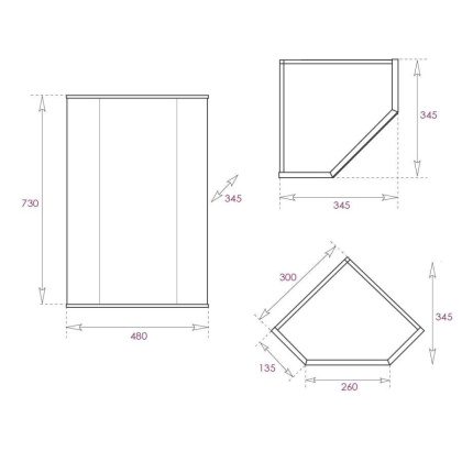 Шкаф-зеркало Onika Модерн 34 белый, универсальный, угловой