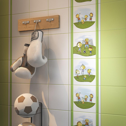 Декор "Аэробика" OS\A252\5009 Весёлые старты Белый (20см*20см*6,9мм) (10шт/0,4м2) ., шт