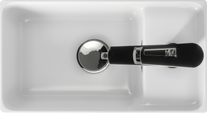 Прямоугольная тонкостенная мебельная раковина CREA с отверстием под смеситель, размером 40 см.