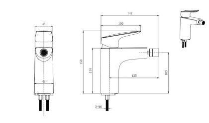 Смеситель для биде AQUATEK AQ1018CR ВЕГА 